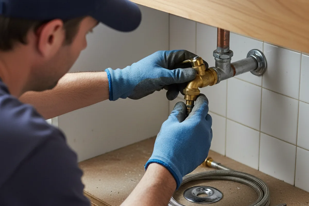Shutoff valve and fitting work during Emergency Plumbing in Williamson